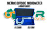 Metric Outside Micrometer - 0-25mm Capacity. Carbide Tipped Anvil - A Grade Model. Supplied by LPR Toolmakers an Australian family owned business that imports high quality Metric & Imperial Outside Micrometers. Shipped from Melbourne, Victoria. 