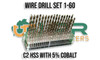 Cobalt Number Drill Set - [1-60]. 60 Drills complete with Aluminium Stand. Supplied by LPR Toolmakers an Australian family owned business that imports quality HSS & Cobalt Drills. Shipped from Melbourne, Victoria. 