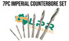 Imperial 7pc Counterbore Set - Suits Cap Head screws (HSS)