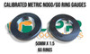 Metric Go & No-Go Ring Gauges 50mm x 1.50. Calibrated outside of Australia. Supplied by LPR Toolmakers an Australian family owned business that imports high quality Calibrated Go & No-Go gauges in Metric, BSP, BSPT, NPT & UNF. Shipped from Melbourne, Victoria. 