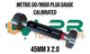 Metric Go & No-Go Plug Gauges 45mm x 2.0. Calibrated outside of Australia. Supplied by LPR Toolmakers an Australian family owned business that imports high quality Calibrated Go & No-Go gauges in Metric, BSP, BSPT, NPT & UNF. Shipped from Melbourne, Victoria. 
