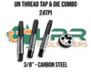 UN Thread 24TPI Tap & Die Combo Carbon Steel From 1/4" - 3/4" (Sizes inside)