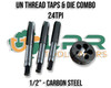 UN Thread 24TPI Tap & Die Combo Carbon Steel From 1/4" - 3/4" (Sizes inside)