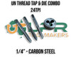 UN Thread 24TPI Tap & Die Combo Carbon Steel From 1/4" - 3/4" (Sizes inside)