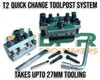 Quick Change Toolpost System T2 takes upto 27mm Shank Tooling for the Lathe. Complete with Toolpost Block & Spare Holders to hold your tooling. Suppled by LPR Toolmakers an Australian family owned business that imports high quality Toolpost Systems for your Lathes. Shipped from Melbourne, Victoria. 