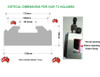 Main Block Dimensions: 125mm (W) × 125mm (D) × 95mm (H)