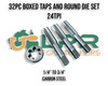 Harley & Indian 24TPI Carbon Steel Tap & Die Kits. 1/4", 5/16", 3/8", 7/16", 1/2", 9/16", 5/8" & 3/4" Tap & Round Button Die Boxed Set. Supplied by LPR Toolmakers an Australian family owned business that imports quality 24TPI Taps & Dies in Carbon Steel & HSS. Shipped from Country Victoria. 