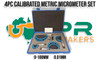 Outside Micrometer 4pc Set [Calibrated] - [0-100mm/0.01mm] 