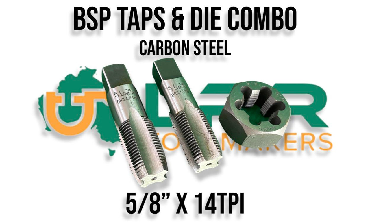 BSP (Parallel Pipe) Taps & Hex Die Set Combo Sizes 1/8" to 4" LPR Toolmakers