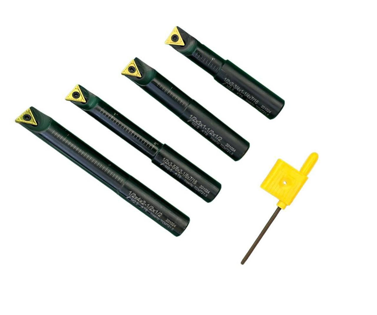 Boring Bars (Carbide Insert) 4pc Kit - 1/2 or 3/4