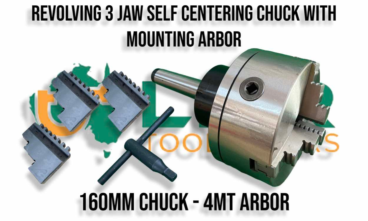 LPR Toolmakers - 160mm Self Centering Chuck [W/ MT4 or MT5 Live centre]