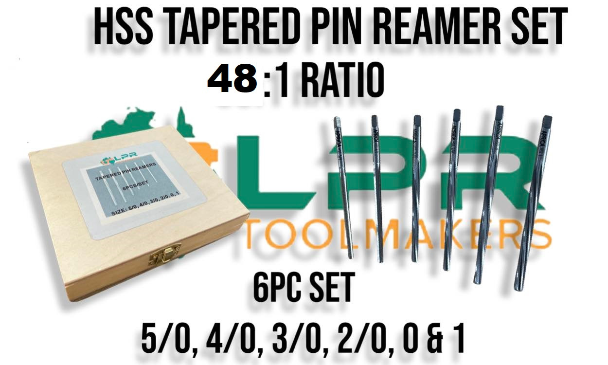 Hand Taper Pin Reamer Set 6pc - HSS Spiral Flute (5/0 to 1)