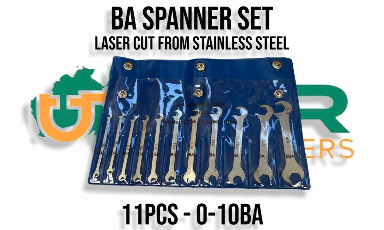 11pc BA Spanner Set [0-10BA] Made from Stainless Steel