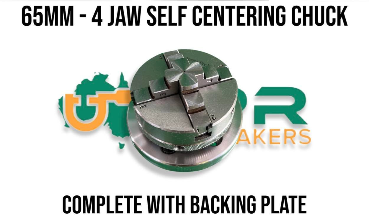 LPR Toolmakers - 65mm 4 Jaw self centering Chuck with backing plate