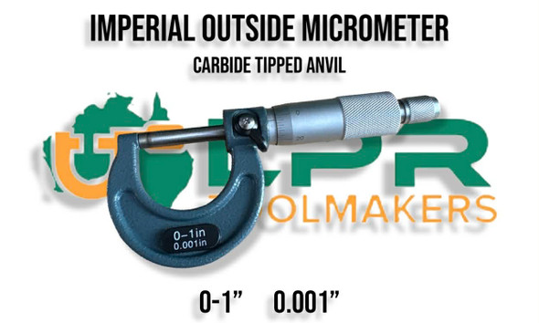 0-1" Outside Micrometer. .001" Increments. Supplied by LPR Toolmakers an Australian family owned business that imports quality Metric & Imperial Micrometers. Shipped from Melbourne, Victoria. 