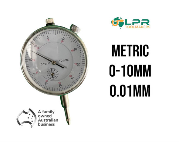 Dial Indicator - 50mm face (0-10mm Stroke / 0.01mm inc) Stainless Steel