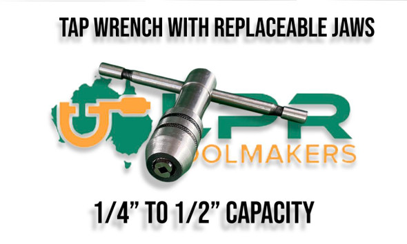 T-Type Tap Wrench - [1/4" to 1/2"] 6 to 12mm Replaceable Jaws