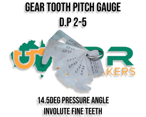 Gear Tooth Profile gauge - 7 leafs 7 sizes 2 to 5 DP 14.5 deg pressure angle