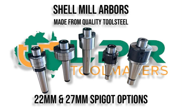 Shell Mill Arbors - Available in either 3MT - 4MT - 30INT - 40INT. Either 22mm or 27mm Spigots. Supplied by LPR Toolmakers an Australian family owned business that imports quality Shell Mill Arbors. Shipped from Melbourne, Victoria. 