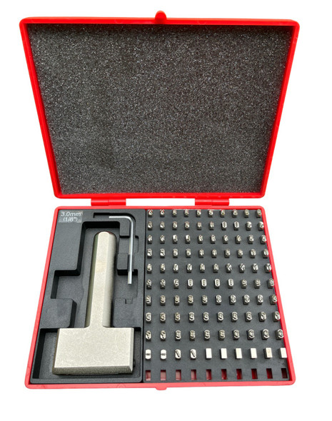 3mm Metal Stamp Type Set (100pc) - Includes Holder [Best Quality]