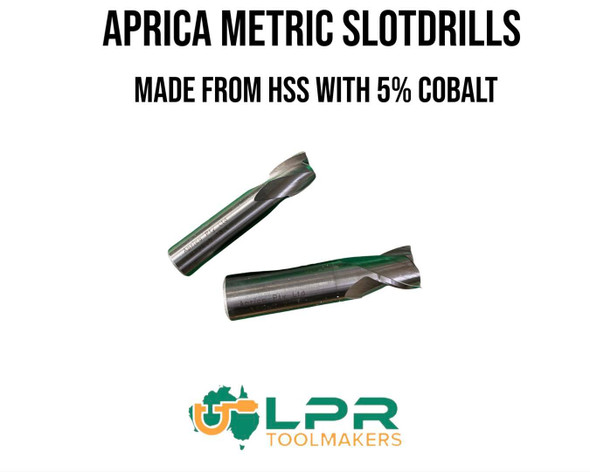 Short Series Metric Slotdrills (5% Cobalt) - 2mm to 20mm