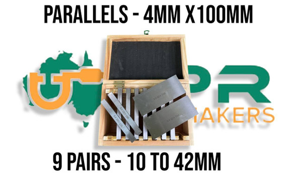 Parallels ground hardened 4mm x 100m 9 pairs 10 to 42mm suit Milling or marking