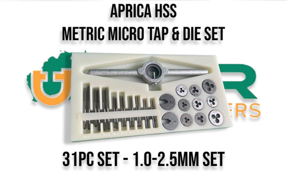 Metric HSS Micro Size Tap & Die Set - M1.0 to M2.5 (31pc) 