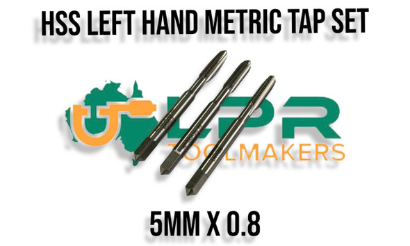 Metric Left Hand HSS Taps (3pc Sets) Sizes 5mm to 12mm