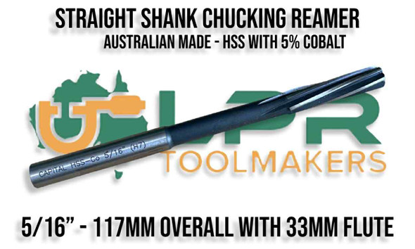 5/16" Chucking Reamer - Australian Made. Supplied by LPR Toolmakers. Shipped from Melbourne, Victoria.  5/16" Chucking Reamer - Australian Made. Supplied by LPR Toolmakers. Shipped from Melbourne, Victoria.