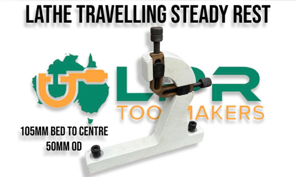 Travelling Steady Rest For Lathe [Fixes To Cross-Slide] - 105mm Center (Takes Up To 50mm)
