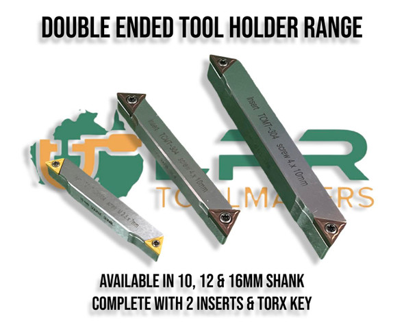 Insert Tool Holder For Lathes (Double Ended) - From 10mm - 16mm [Right Hand-Left Hand]