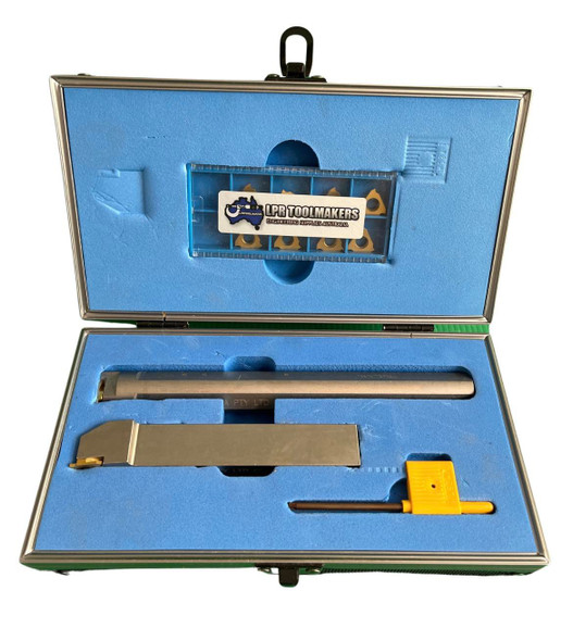 20mm Shank Internal & External Grooving Tool Set w/ 10 Carbide Inserts 