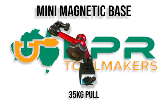 Mini Aprica Magnetic Base - Universal Type - 35KG Pull. Supplied by LPR Toolmakers an Australian family owned business that imports high quality Magnetic Bases. Shipped from Melbourne, Victoria.