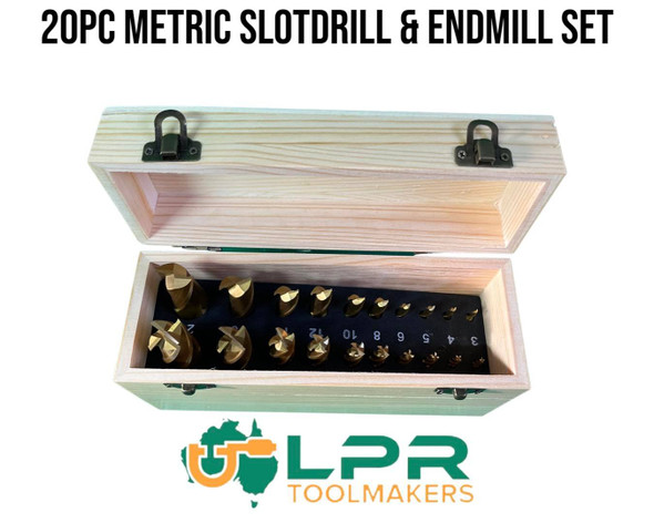 20pc Metric Endmill & Slotdrill Set - Oxidised Shanks Ex Display