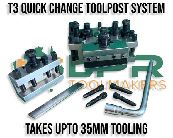 T3 Quick Change Toolpost 5pc System - Suits Larger Lathes