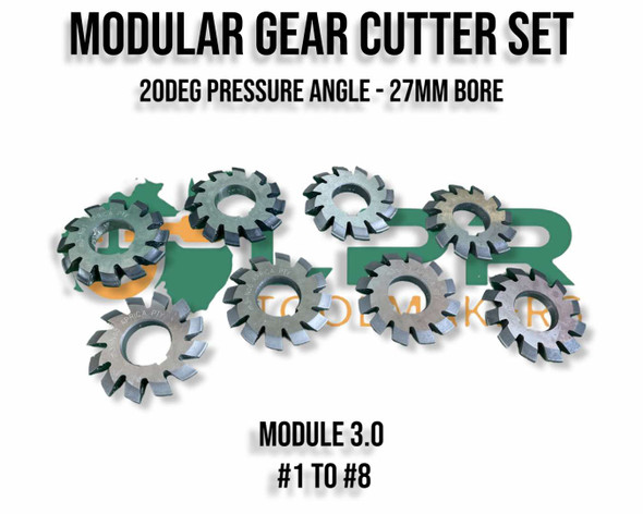Module 3.0 Gear Cutters - 20deg Pressure Angle - Australian Tooling Suppliers