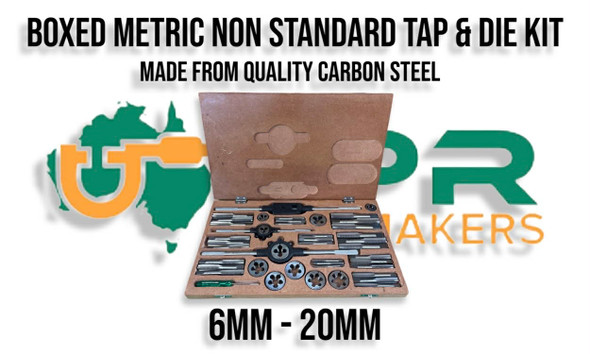 Metric Boxed Fine Non Standard Tap & Die Set [6-20mm] Carbon Steel 44pc