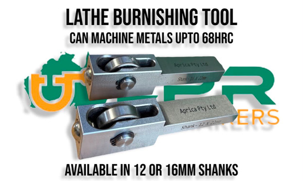 12mm & 16mm Burnishing Tools - 6mm & 8mm Centre Heights. Supplied by LPR Toolmakers an Australian family owned business that imports high quality finishing tools. Shipped from Melbourne, Victoria. 
