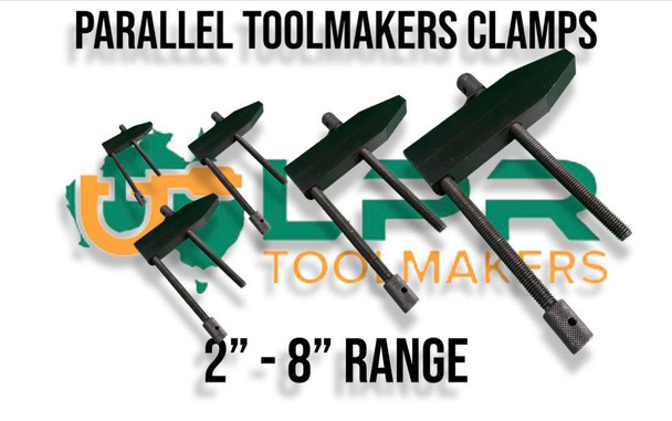 Toolmakers Parallel Clamps hardened jaws available in 2", 3", 4", 5", 6" & 8". Supplied by LPR Toolmakers an Australian family owned business that imports high quality Toolmaker Clamps. Shipped from Melbourne, Victoria. 