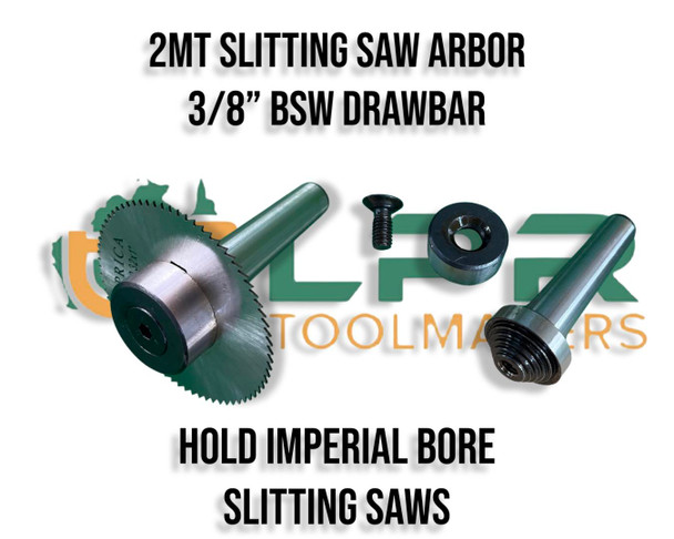 Sltting Saw Arbor - 3/8" BSW Thread - 2MT