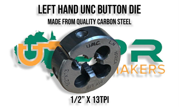 UNC Left Hand Single Button Dies - 1/4" to 1"