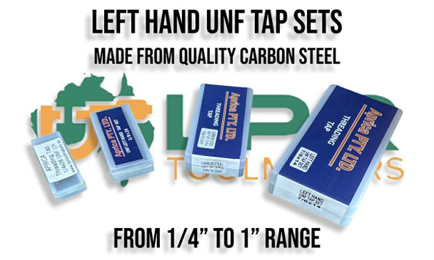 UNF Left Hand Tap Sets (3pc) - 1/4" to 1"  UNF Left Hand Tap Sets (3pc) - 1/4" to 1"