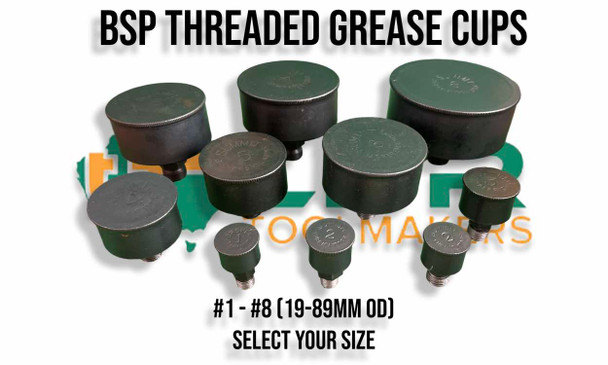 Grease Cups - BSP Threaded - Sizes from 3/4" to 3.1/2" 