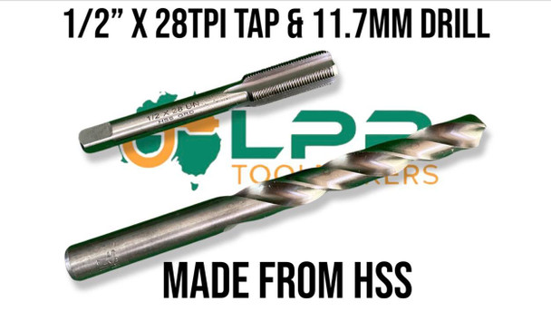 UNS HSS Special Threaded Tap - 1/2" x 28TPI (Intermediate Thread) & Drill Combo