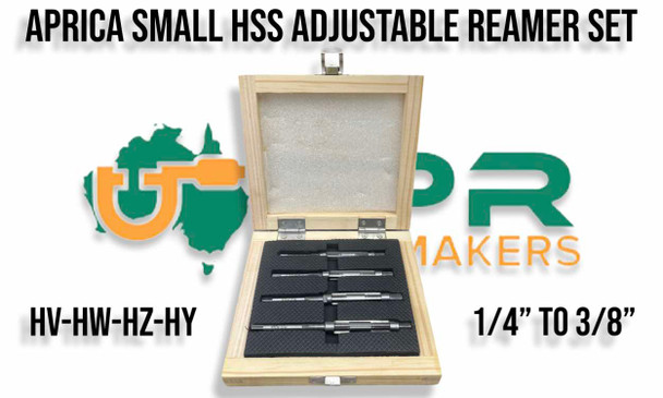 4pc HSS Expanding Reamer Set - HV to HY [1/4" - 3/8"] 6.35mm to 9.60mm - Australian Importer of quality HSS Reamers.