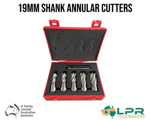 5pc Annular Cutters Set (M2 HSS) -  [16, 18, 20, 22 & 24mm Cutters] - Pilot Included 