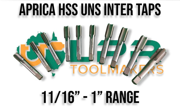 UNS Taps | 11/16" - 1" Right Hand Intermediate HSS [APRICA]