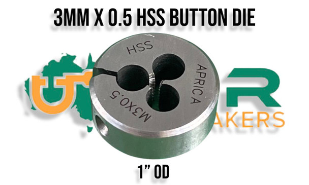 Metric 3mm x .5 HSS split Button Die 1" OD