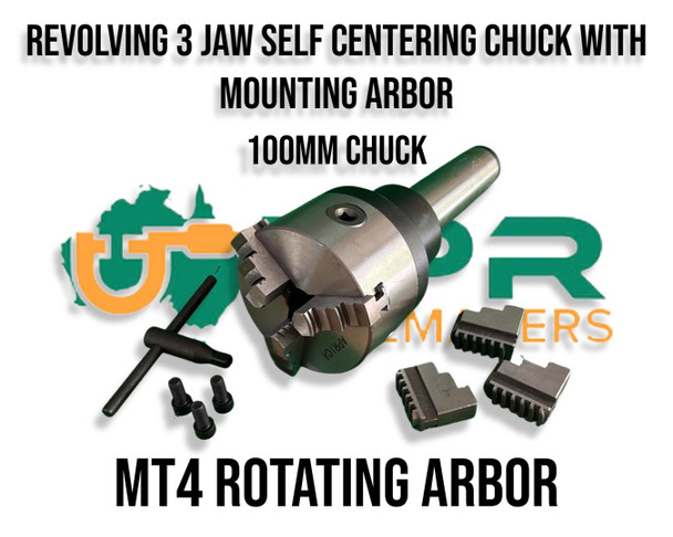 Dual Rotation Chuck LPR Toolmakers - 100mm Self Centring Chuck with Revolving Bed [3MT, 4MT ...