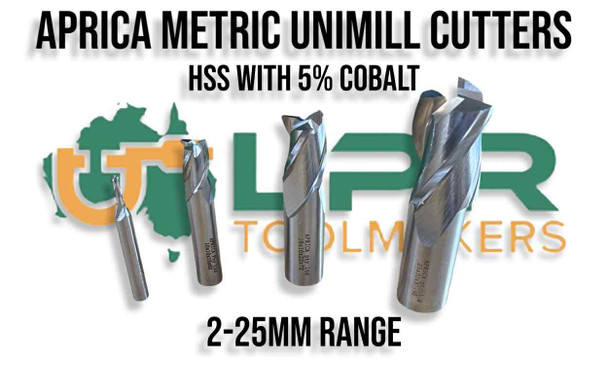 Unimills [3 Fluted] Metric Cutters HSS w/5% Cobalt [2-25mm]